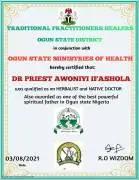 I am.chief Awoniyi Ifashola  from the Herbalist Associoation of Nigeria (HAN) registered and approved by the federal Government of Nigeria. When you burry your doubt and trust your faith, I CAN MAKE YOU RICH WITHOUT HUMAN SACRIFICE. Distance is not a barr